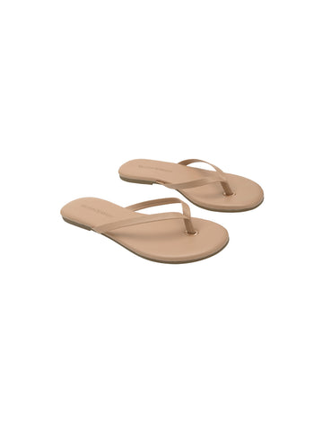 Leather Flip Flop Sandals Nude | Melissa Odabash