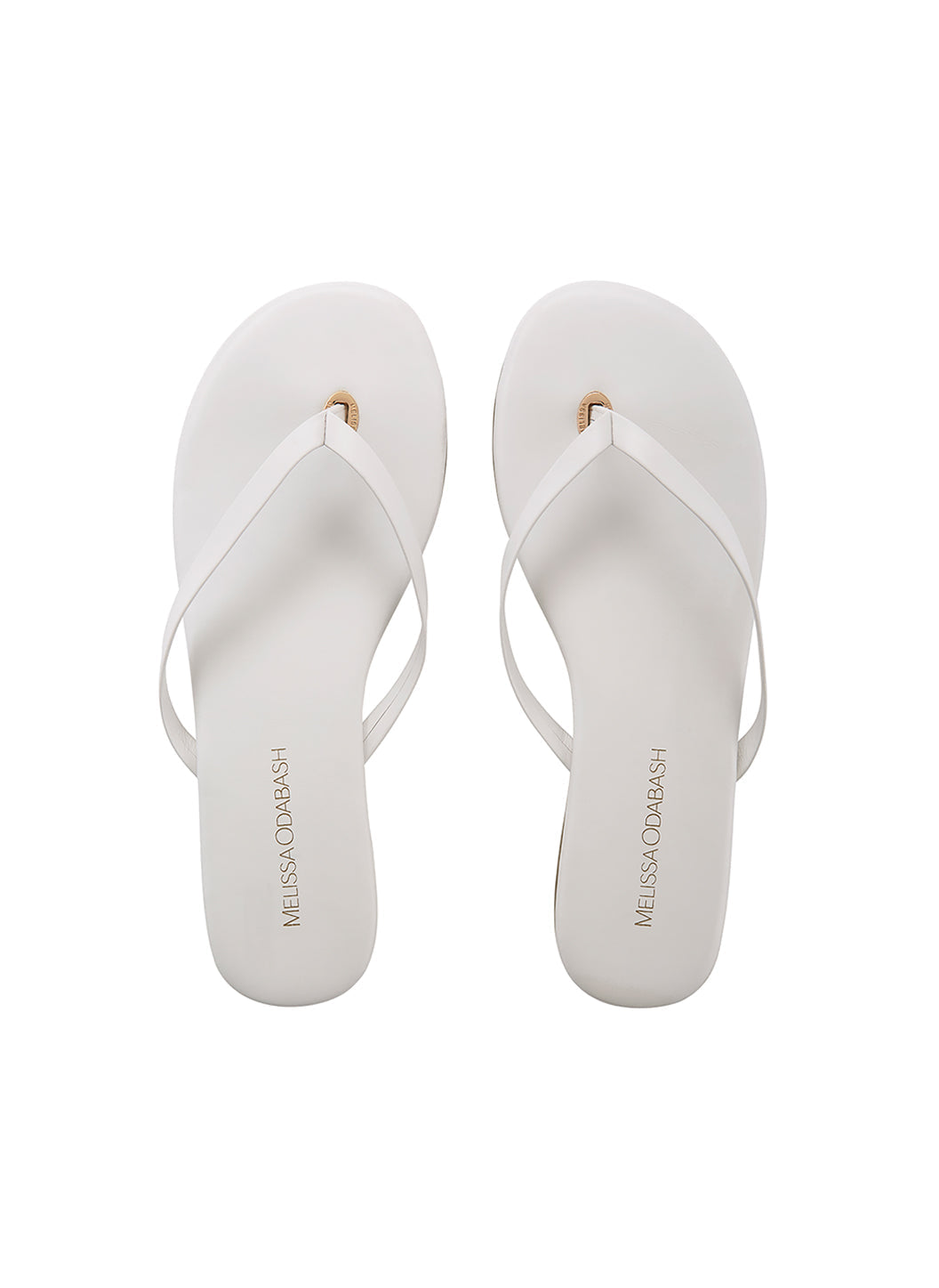 Melissa Odabash Leather Flip Flop Sandals White - 2024 Collection