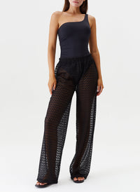 Melissa Odabash Sienna Black Crochet Beach Trousers - 2024 Collection