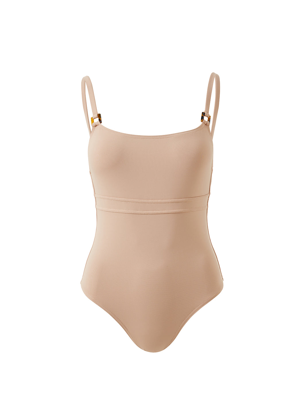 Melissa Odabash St Lucia Tan Rectangle Trim Over The Shoulder Swimsuit - 2024 Collection