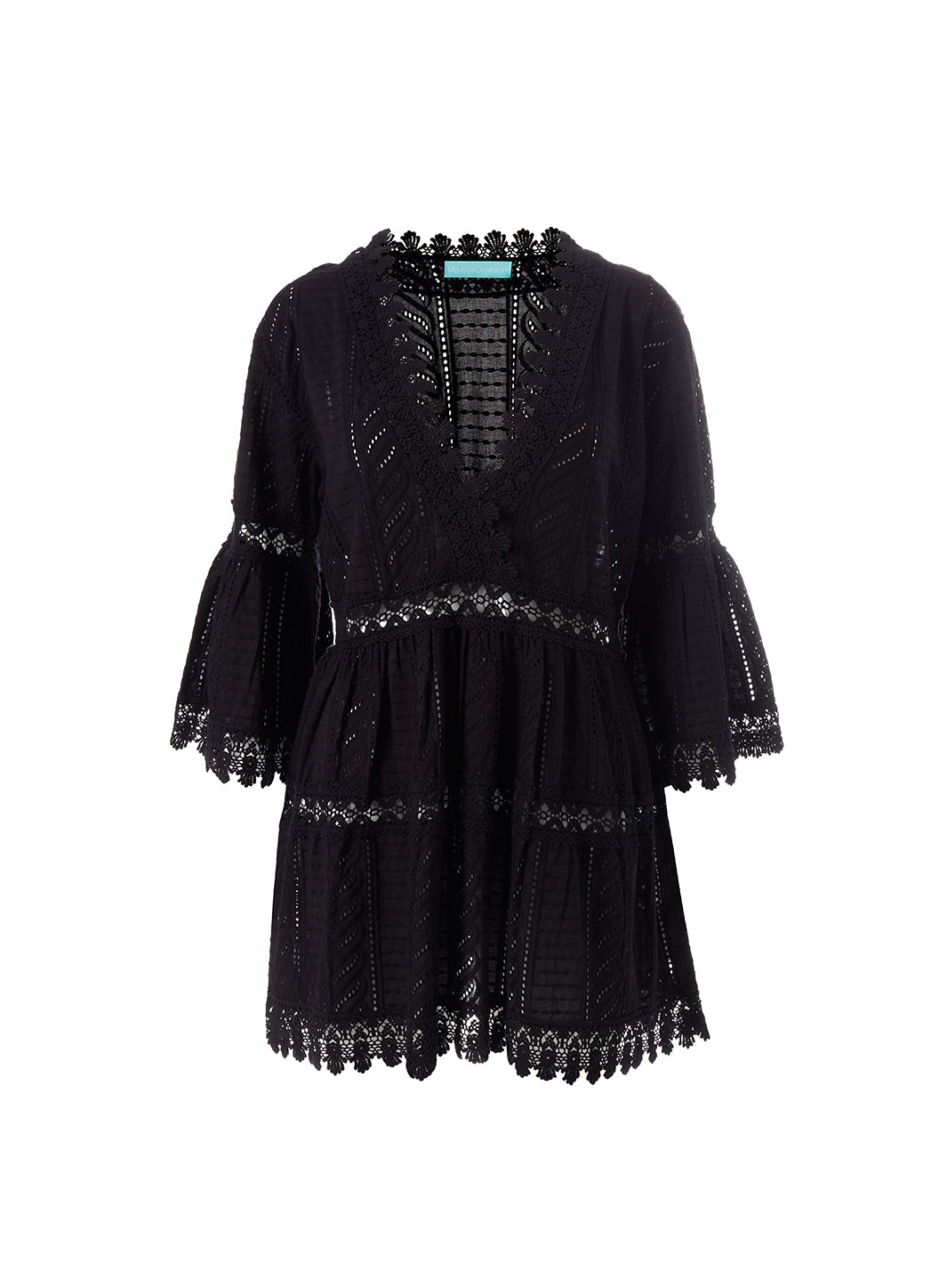 Melissa Odabash Victoria Black Embroidered V-Neck Kaftan - 2024 Collection