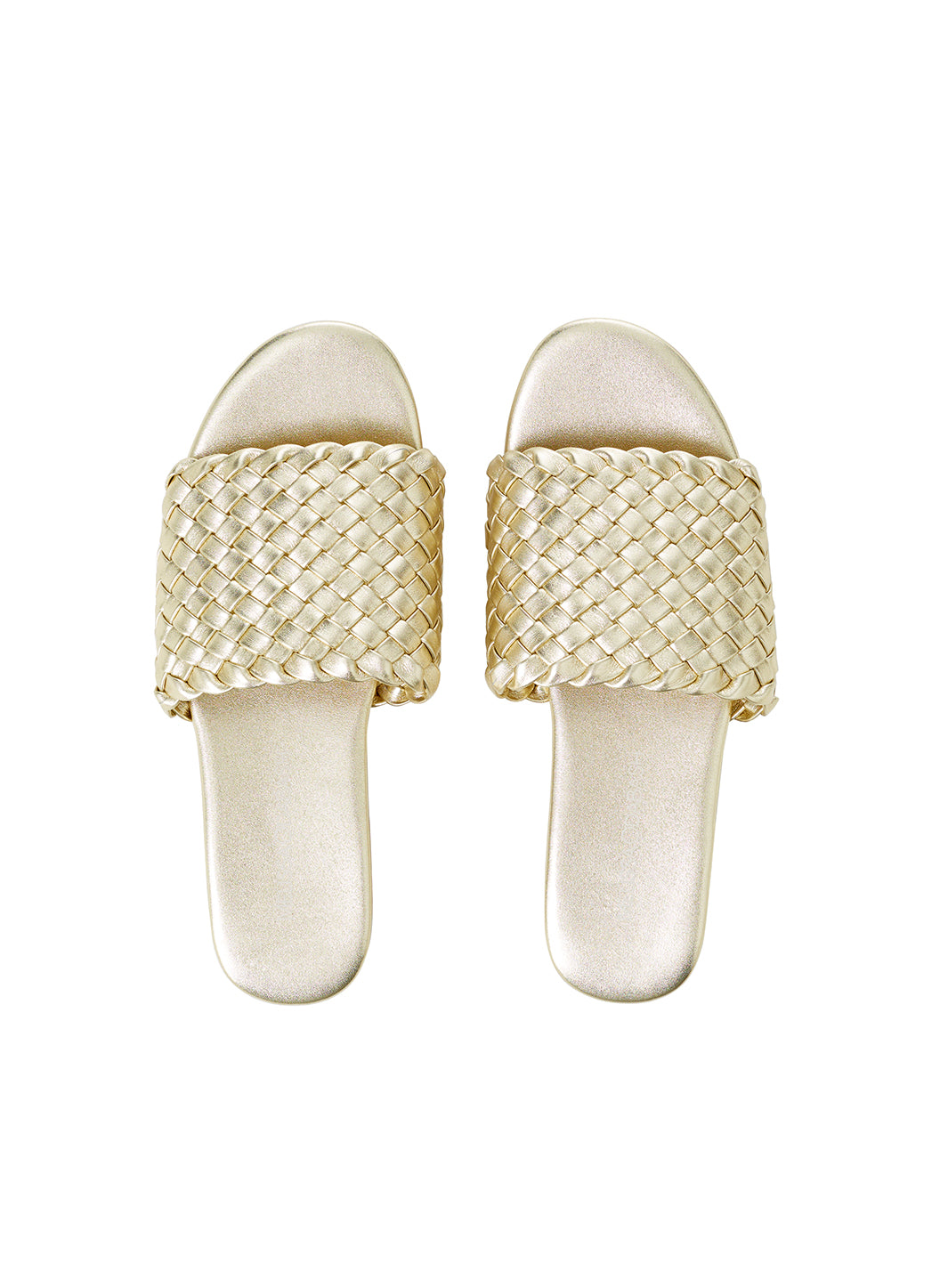 Melissa Odabash Woven Gold Sliders - 2024 Collection