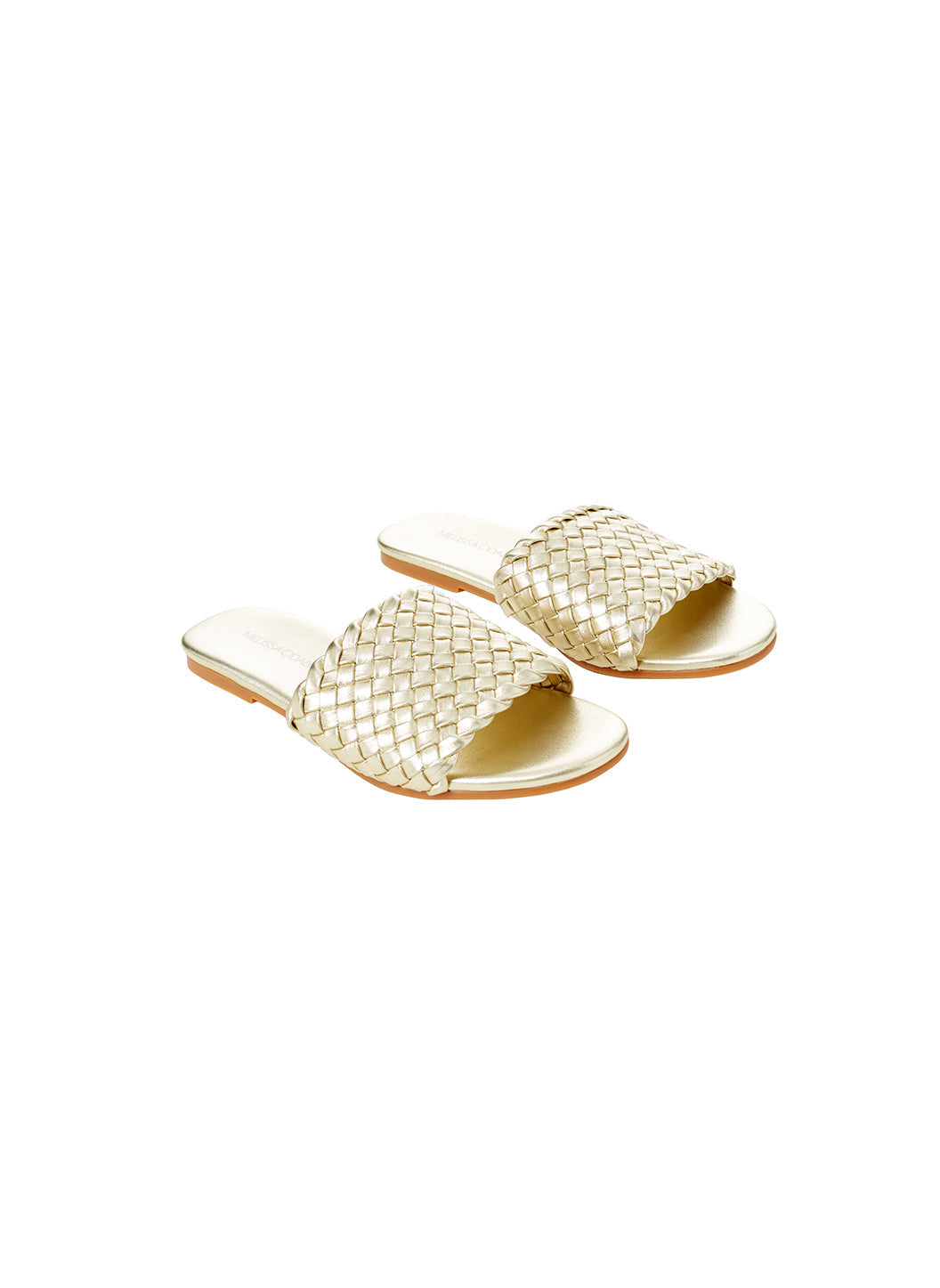 Melissa Odabash Woven Gold Sliders - 2024 Collection
