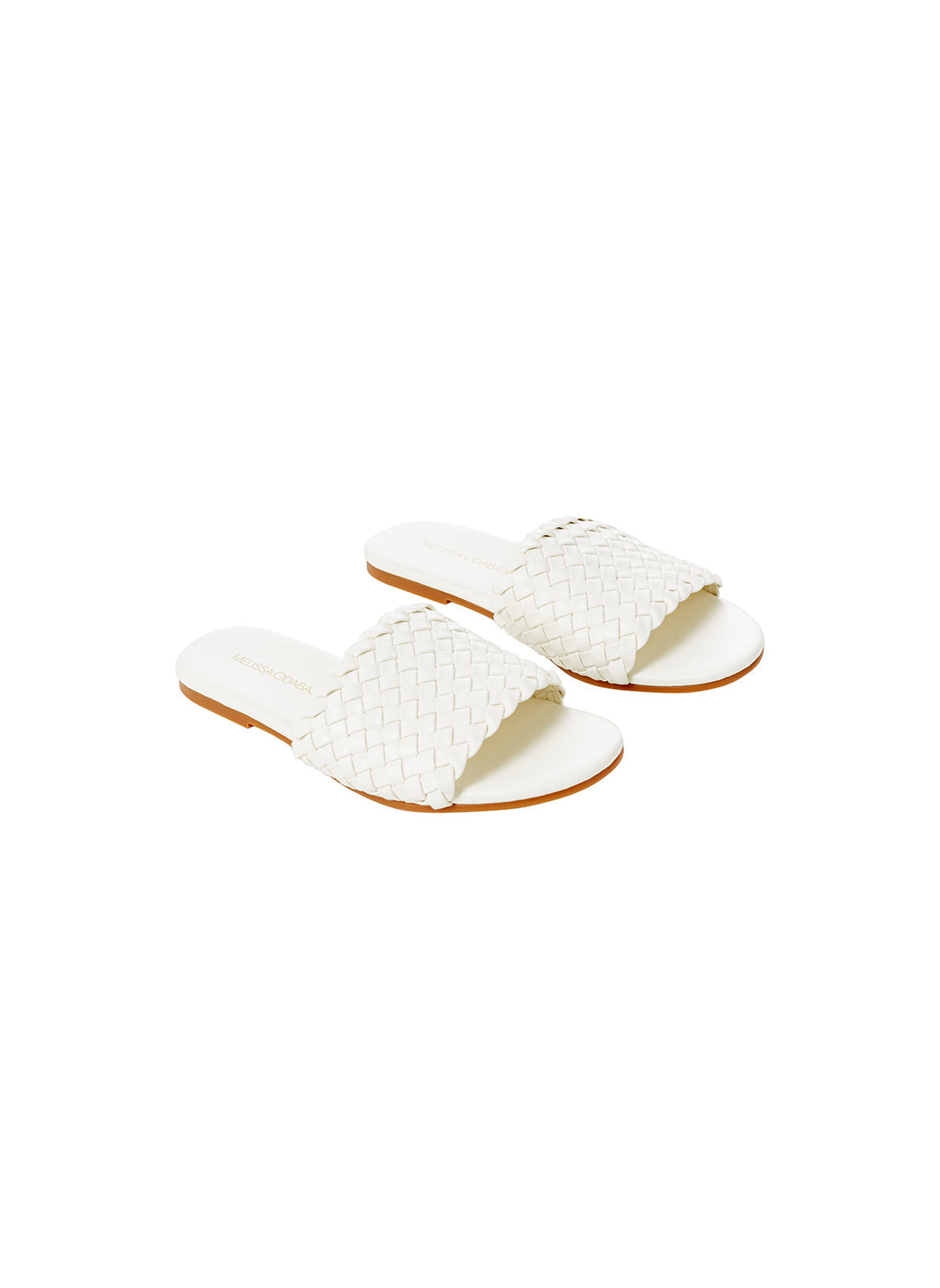 Melissa Odabash Woven White Sliders - 2024 Collection