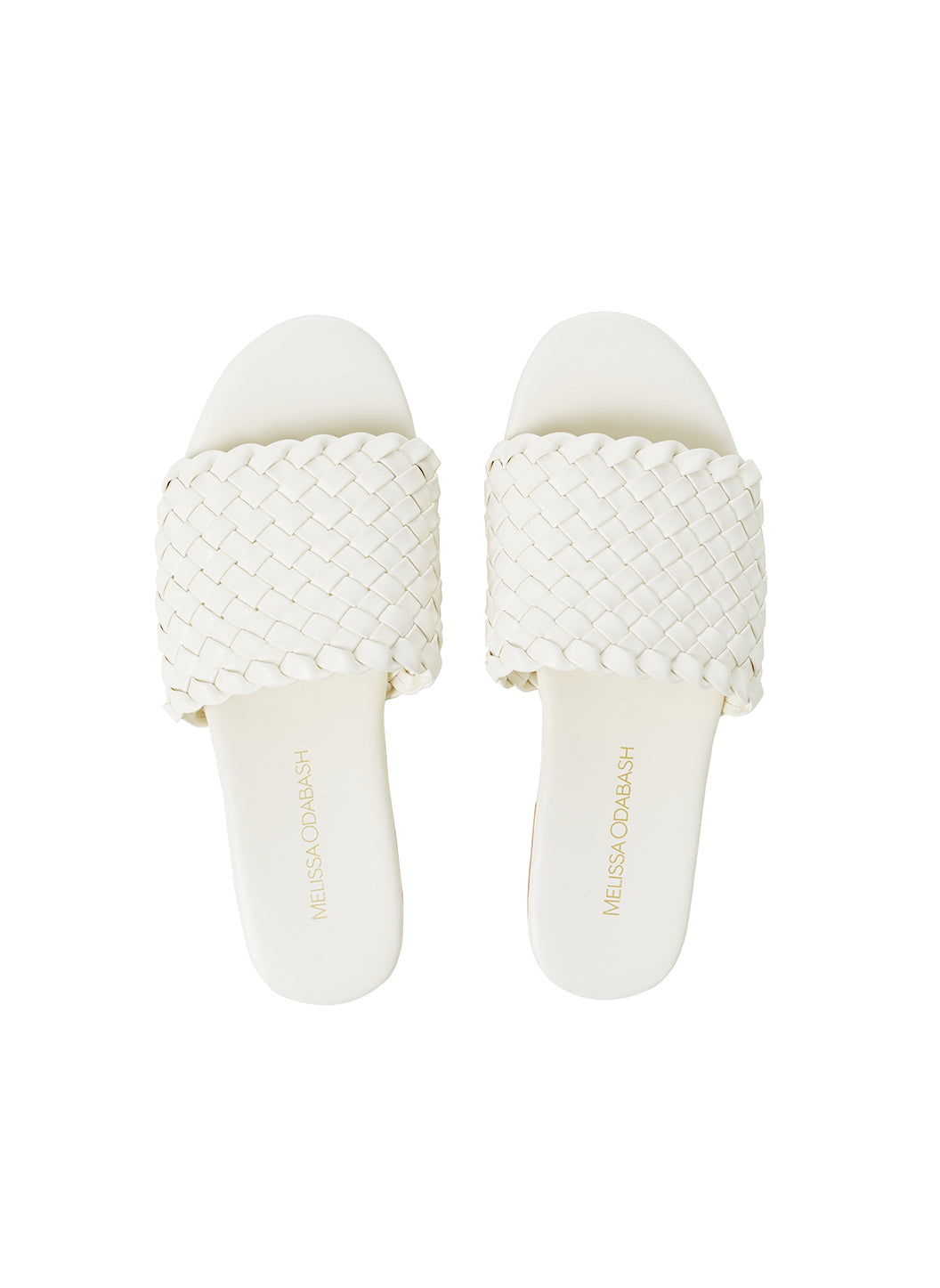 Melissa Odabash Woven White Sliders - 2024 Collection