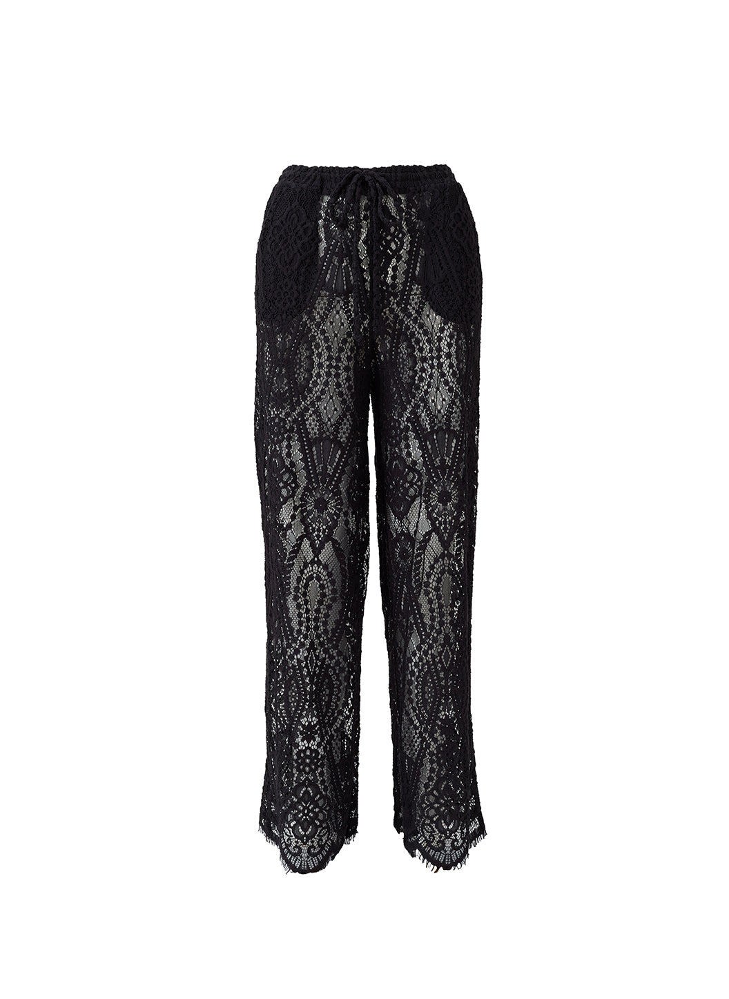 Zahra Black Lace Trousers | Official Site