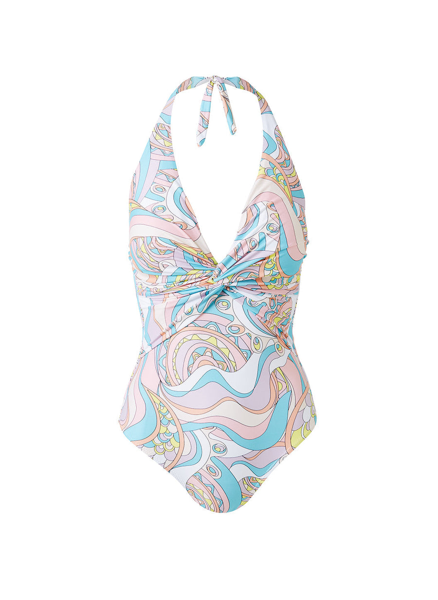 Melissa Odabash Zanzibar Riveria Twist Halterneck Swimsuit - 2024 Collection