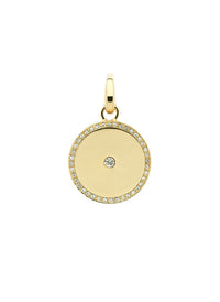 Gold Crystal Large Disc Charm -2024
