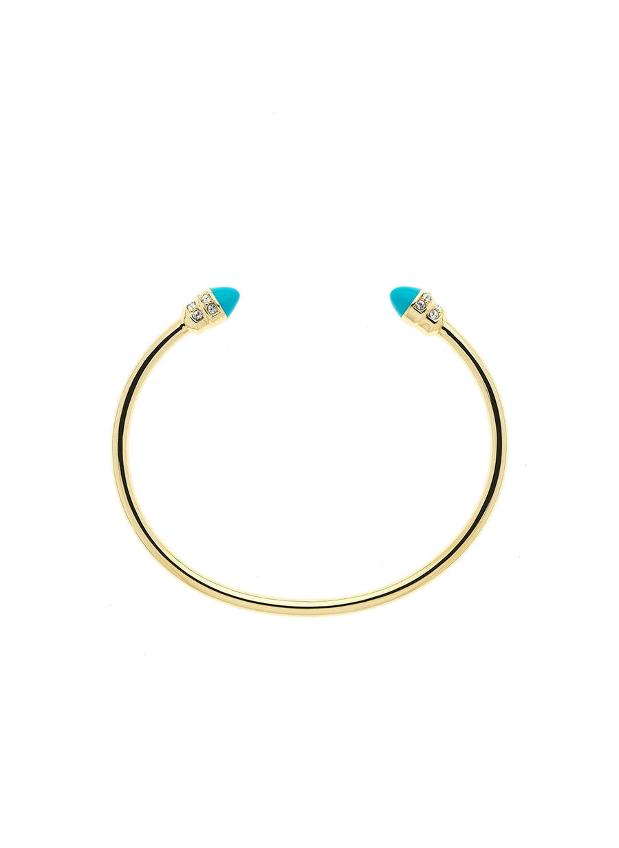 Gold Turquoise Crystal Bangle-2024