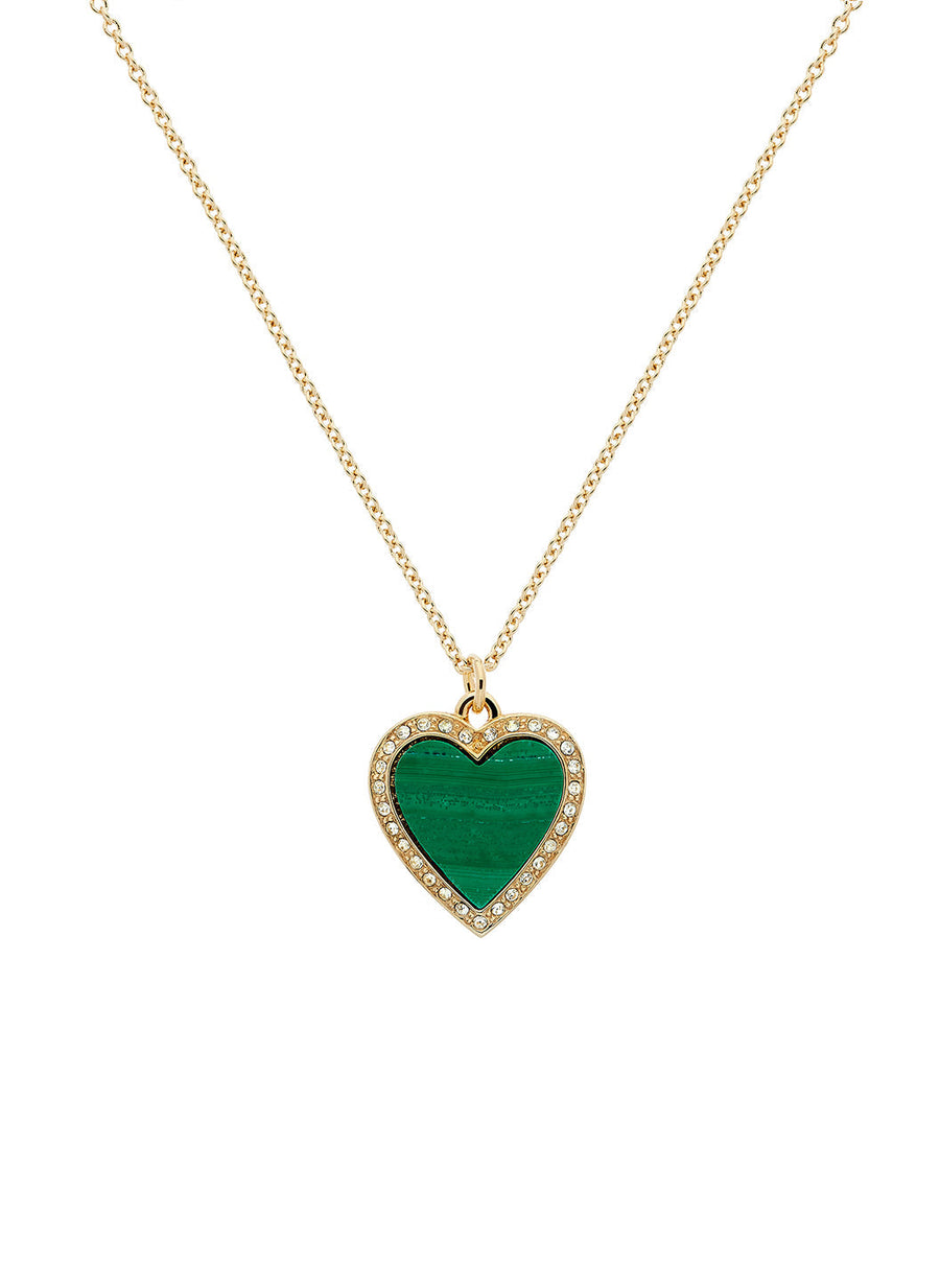 Malachite Heart & Crystal Pendant-2024