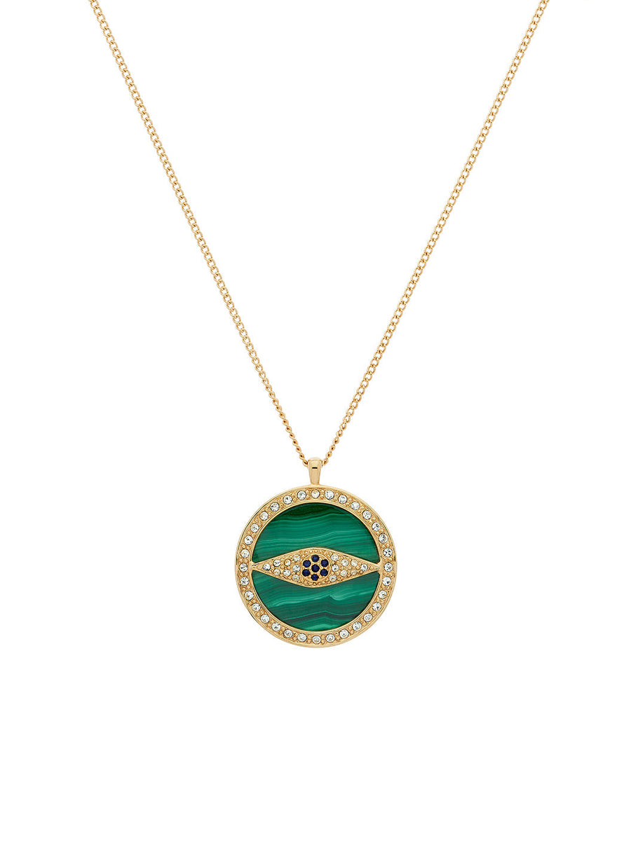 Gold Malachite Eye Long Pendant Official Site - Main Image