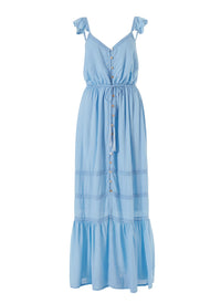 Alanna Cornflower Frill Over The Shoulder Maxi Dress 2020