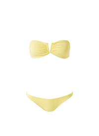 Alba Yellow Textured Bikini Cutout