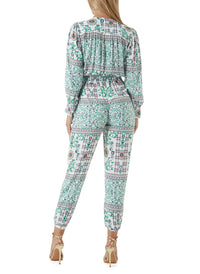 Ayana Blue Crepe Jumpsuit_Model F