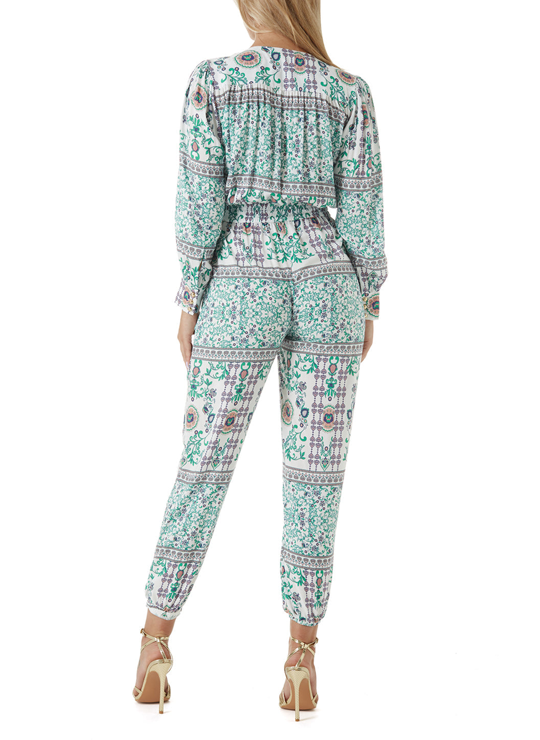 Ayana Blue Crepe Jumpsuit_Model F