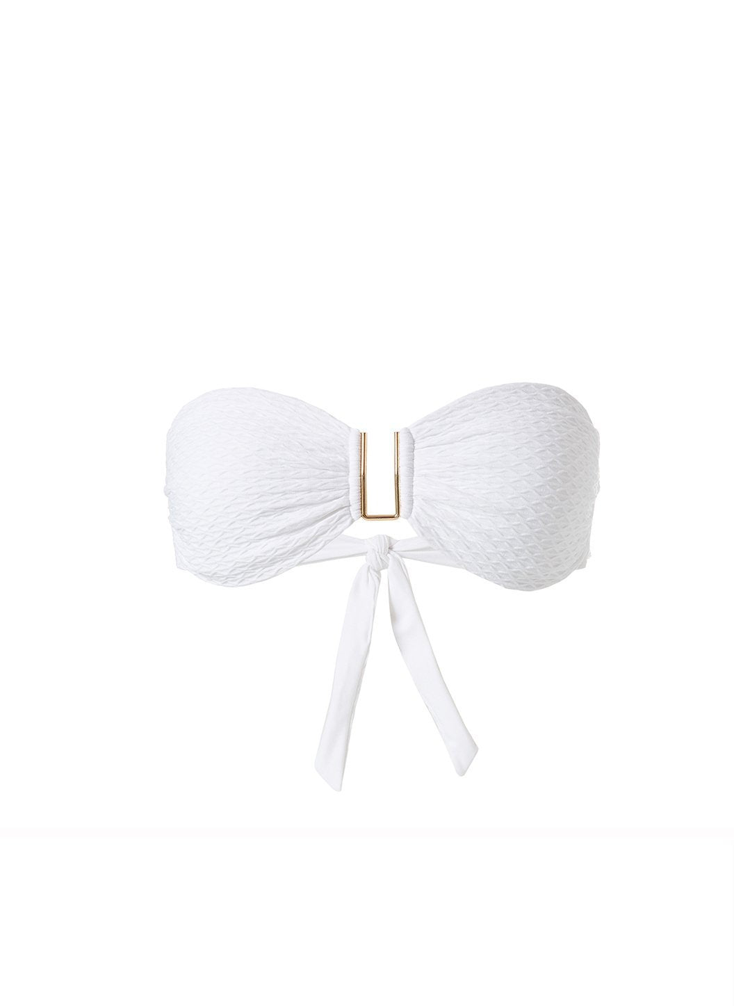 Barcelona White Waves Bikini Top