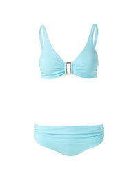 Bel Air Celeste Ribbed Bikini Top