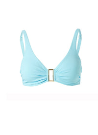 Bel Air Celeste Ribbed Bikini Top Cutout 