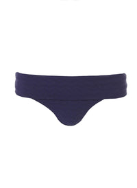 Brussels Navy Zigzag Seamless Fold Over Bikini Bottom