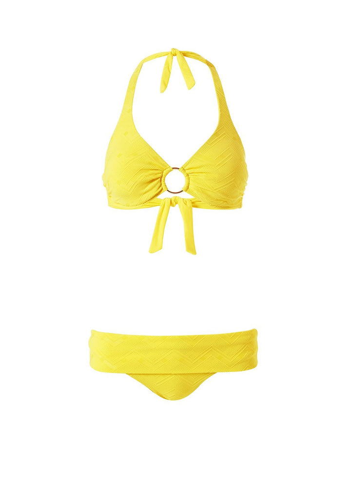 Melissa Odabash Brussels Lemon Zigzag Halterneck Bikini | Official Website