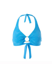 Brussels Azure Zigzag Bikini Top