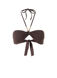 Canary Brown Bikini Top Cutout