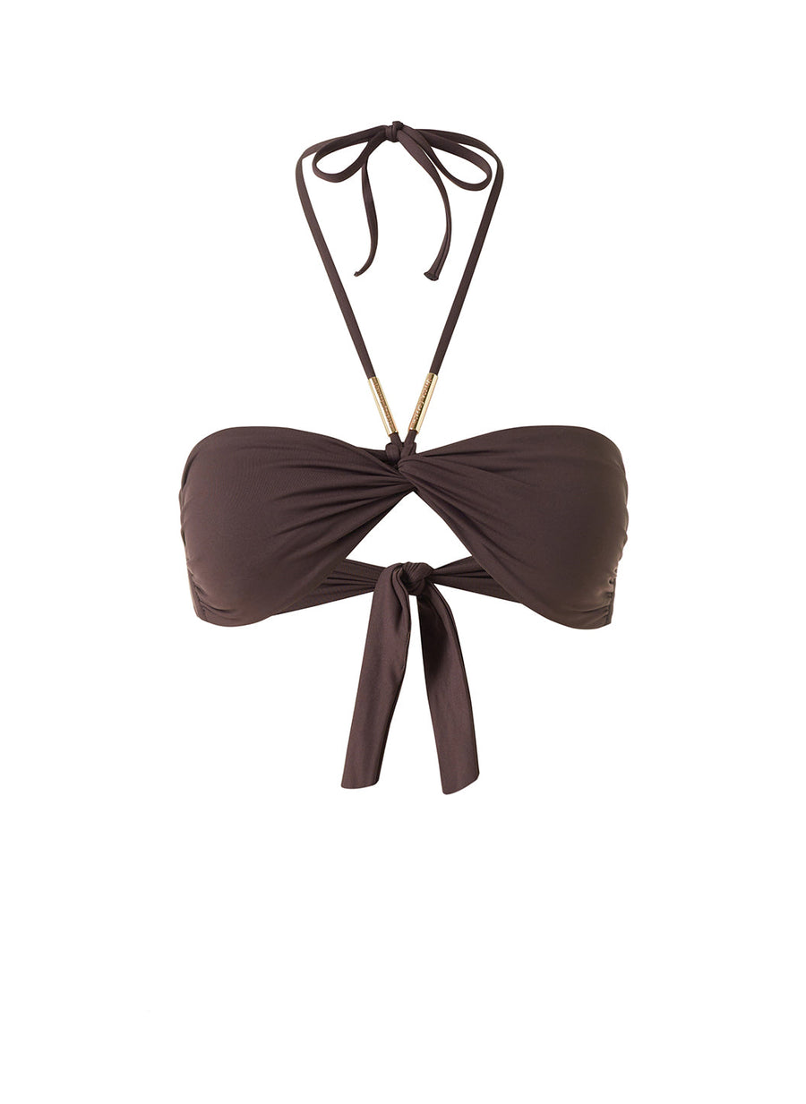 Canary Brown Bikini Top Cutout