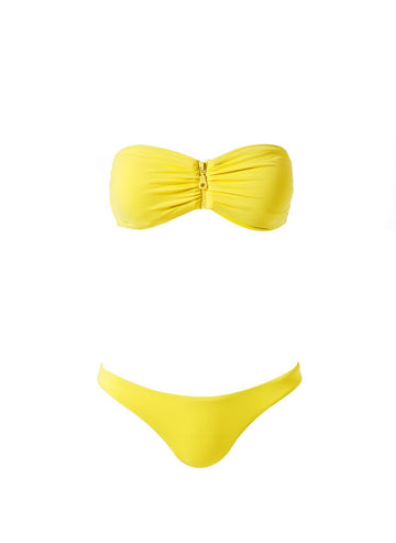 Cayman Lemon Zip Front Bandeau Bikini