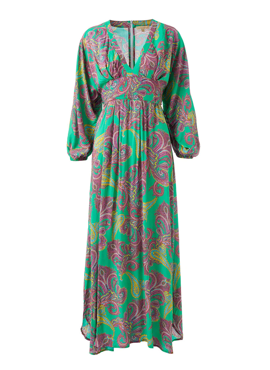 Melissa Odabash Cecilia Paisley Boho Belted Long Dress