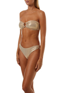 Evita Gold Ribbed Bikini