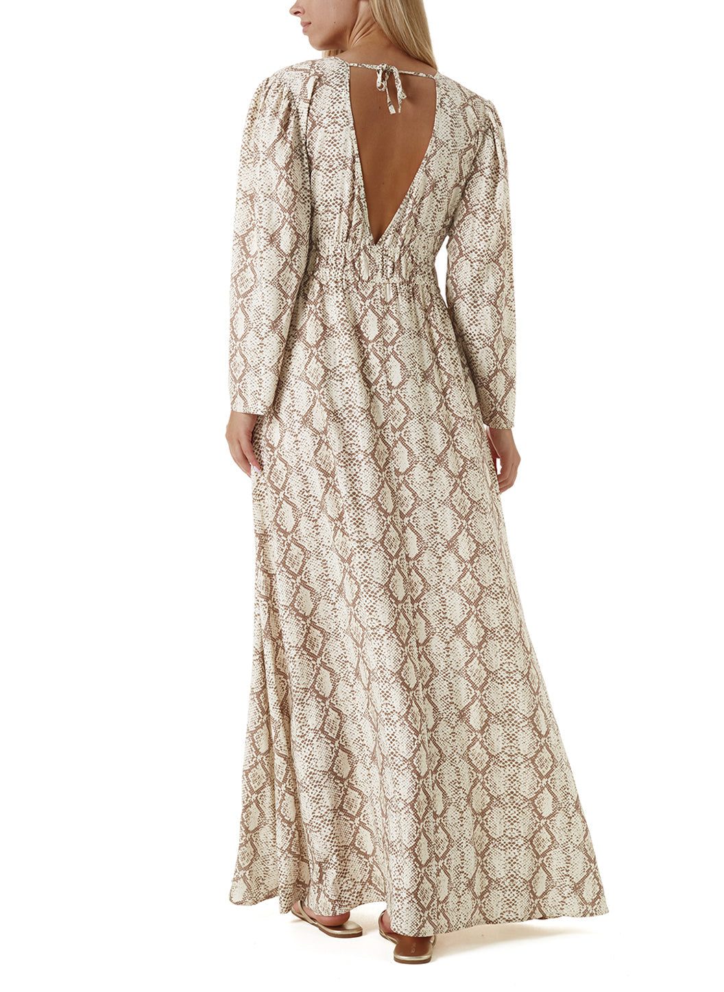 【MELISSA ODABASH】farrah snake-print crepe kaftan Farrah Snake Kaftan | Official Site