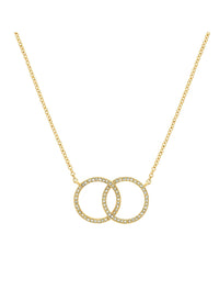 Gold Crystal Double Hoop Necklace-2024