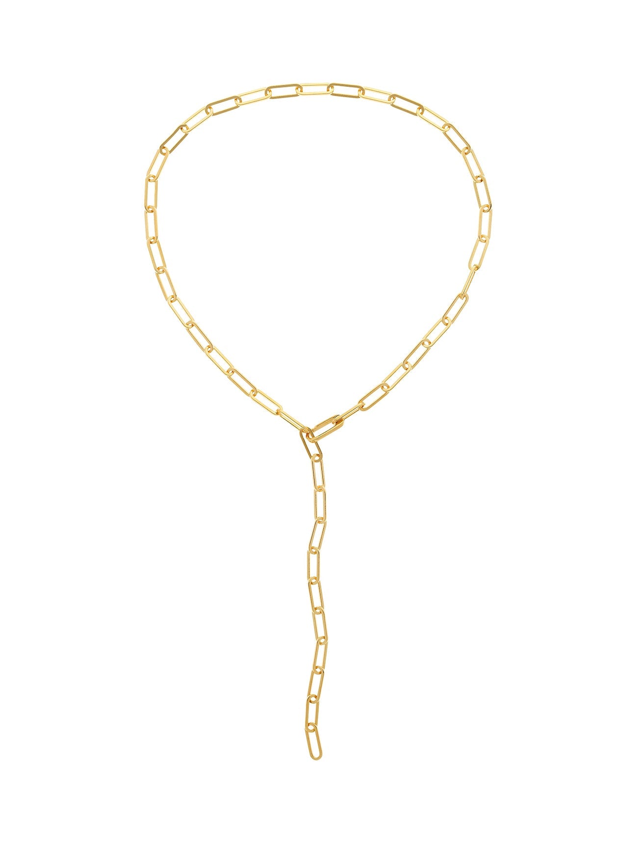 Gold Paperclip Chain Long Necklace