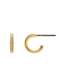 Gold Crystal Mini Hoop Earrings