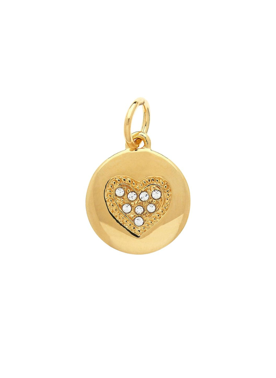 Gold Crystal Heart Charm