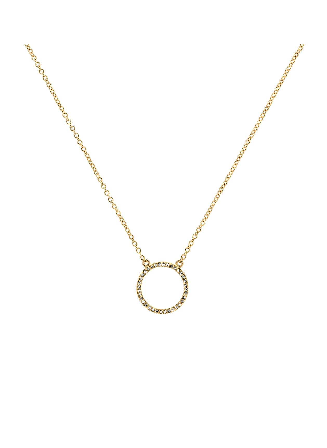 Gold Crystal Circle Necklace