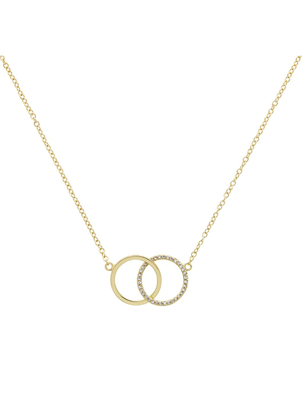 Gold-Fill + Silver Fusion Double Circle Necklace - Hammered | Magpie  Jewellery