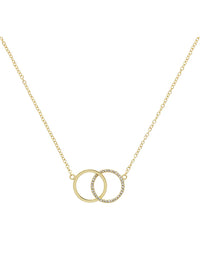Gold Double Circle Crystal Necklace