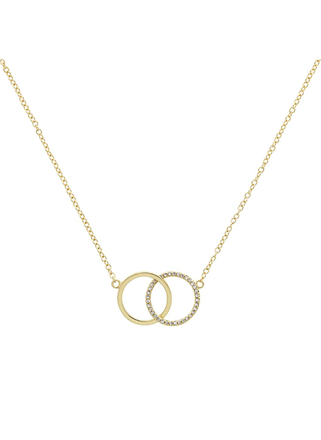 Gold Double Circle Crystal Necklace