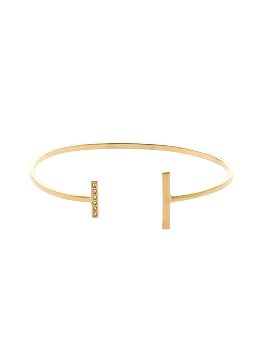 Gold Swarovski T Bar Bangle