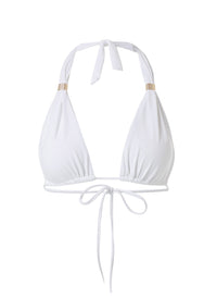 Grenada White Adjustable Halterneck Bikini Top