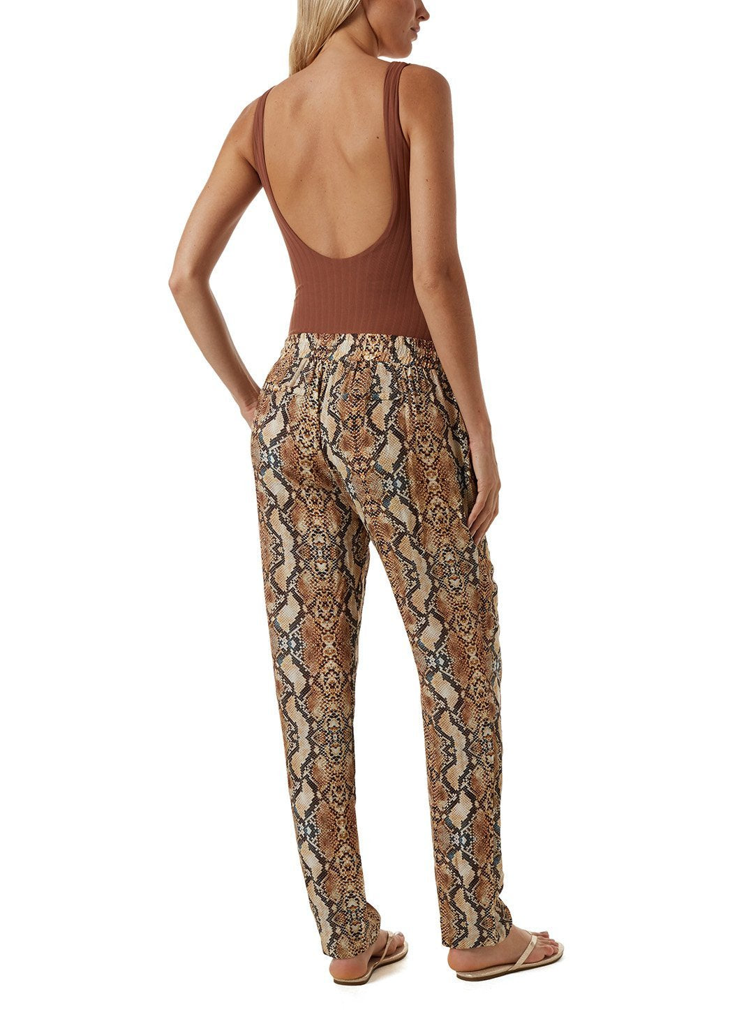 Split Snake Print Flare Trousers  Dressed in Lucy
