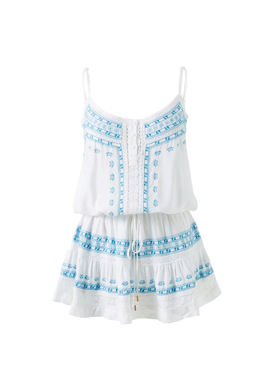 Karen White Aqua Dress Cutout 2023  