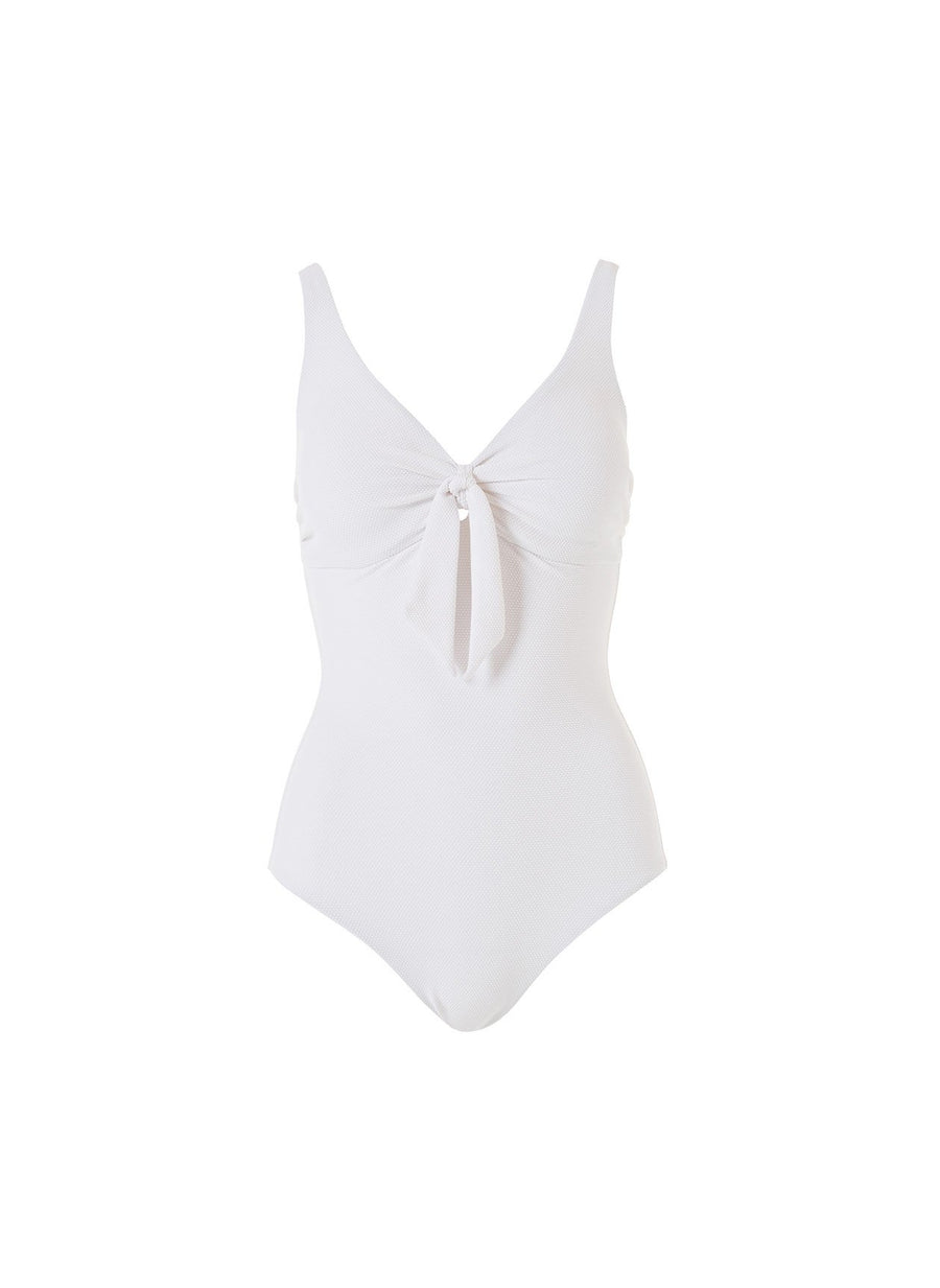 Lisbon White Pique Swimsuit