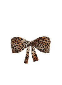 Lyon Cheetah High Waisted Bandeau Bikini Top