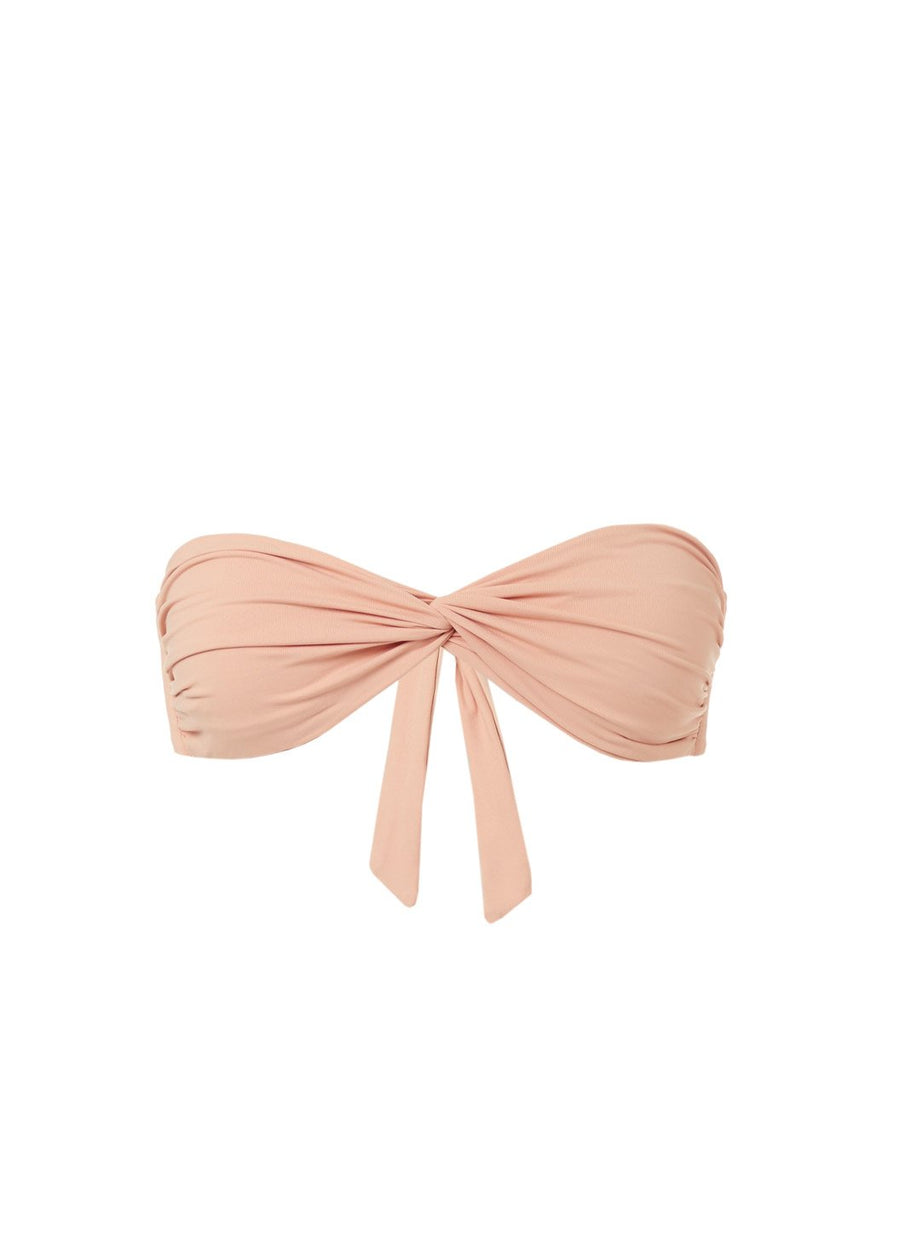 Lyon Tan High Waisted Bandeau Bikini Top