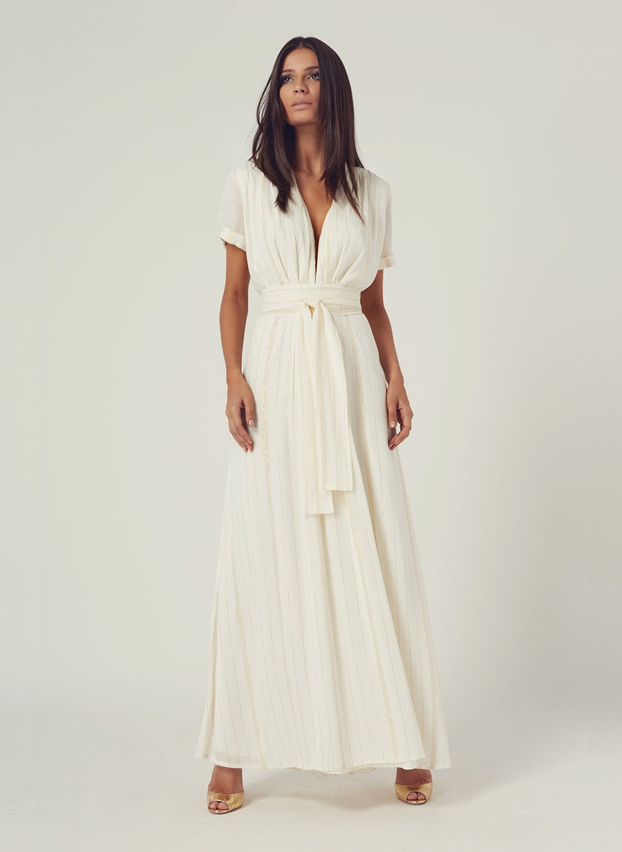Look 12 Short Sleeve Maxi Dress Cream | Official Site Look 12 Short Sleeve Maxi Dress Cream | Official Site