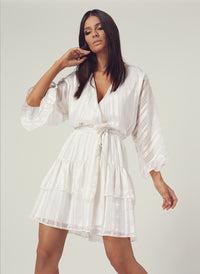 Look 8 Flare Sleeve Mini Dress Pearl