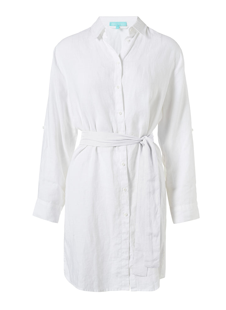 Melissa Odabash Marianne White Shirt Midi Dress | Official Website