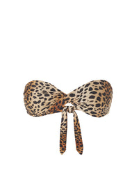 Martinique Cheetah Bandeau Padded Twist Bikini Top